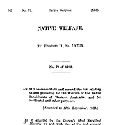 Native Welfare Act 1963